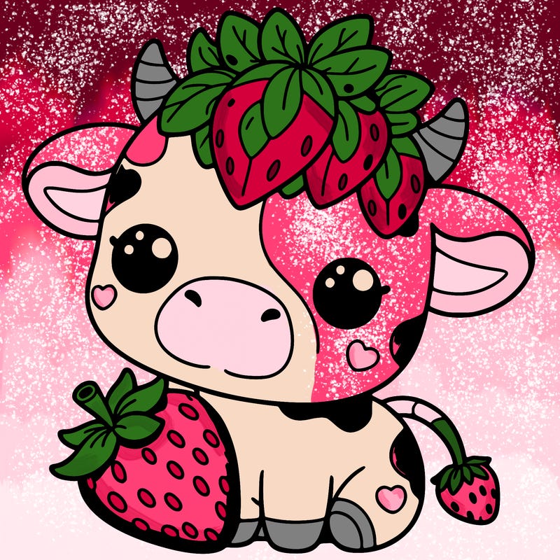 cute strawberry cow