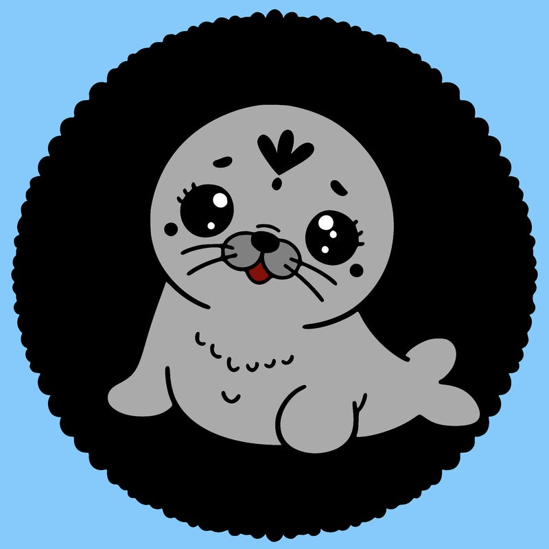 a cute baby seal mandala