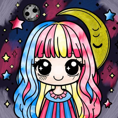 moon sparkle animated girl