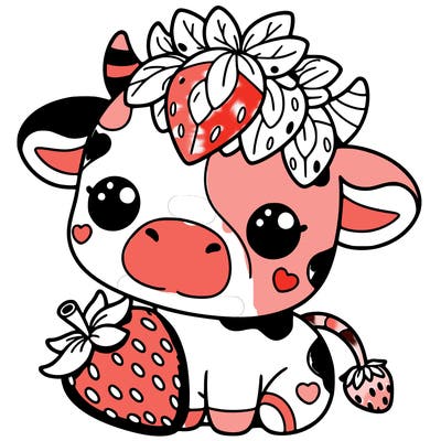 cute strawberry cow