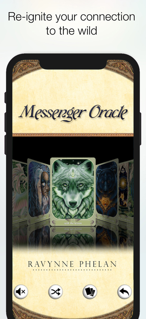 Messenger Oracle - Main interface of Messenger Oracle app displaying spiritual nature themed cards