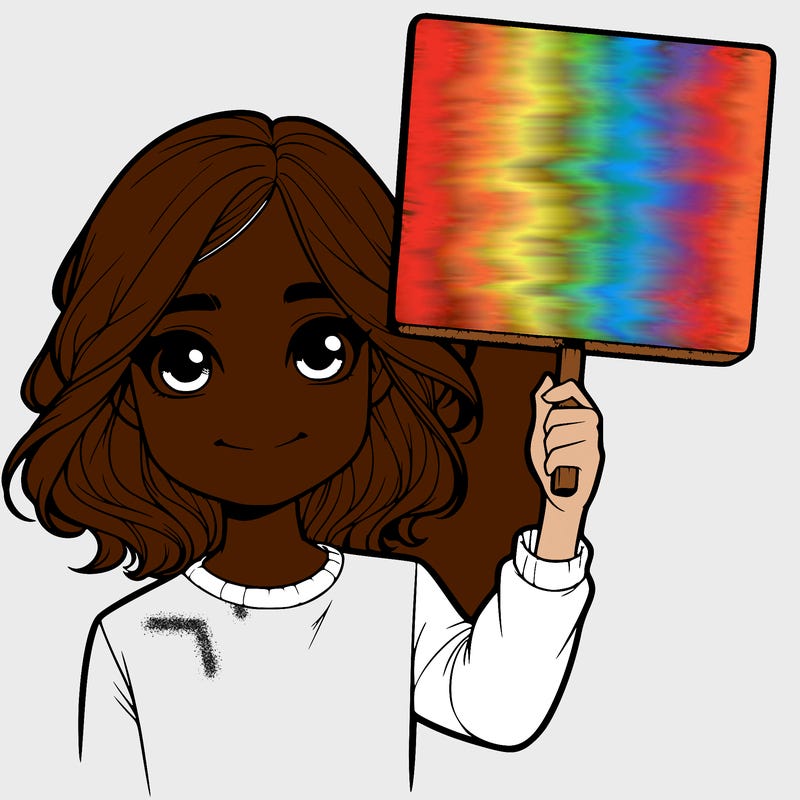 realistic girl holding up a sign