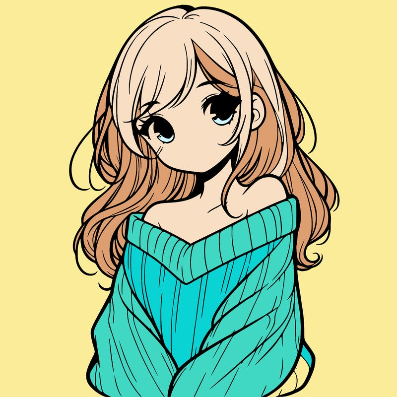 shy pretty girl wearing a sweater that is falling off one shoulder portrait