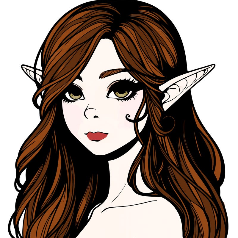 elf girl realistic dark fantasy