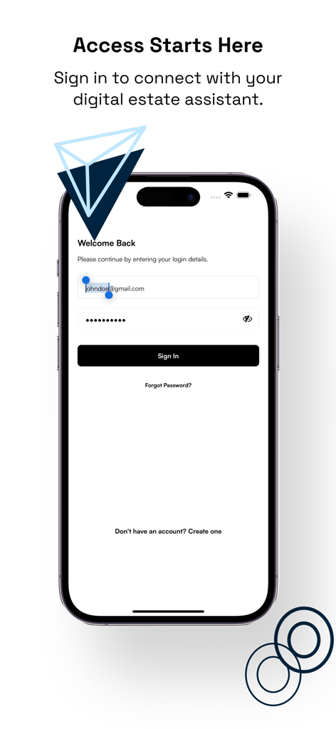 Startimes Estate - Tela de login do aplicativo Startimes Estate em um smartphone