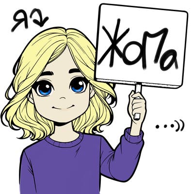 realistic girl holding up a sign