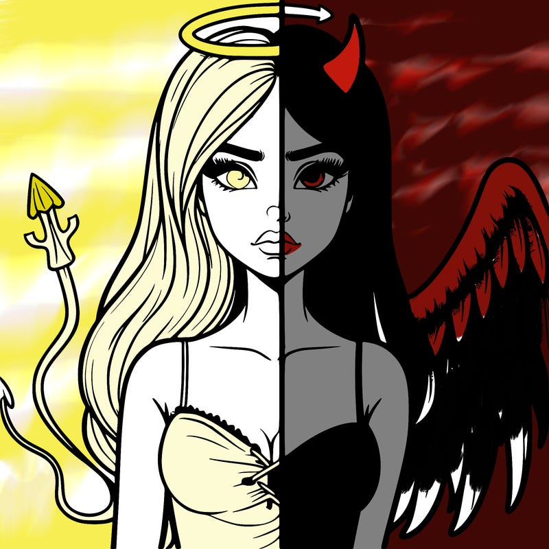 devil vs angel realistic girl