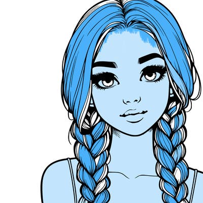 realistic girl with braids