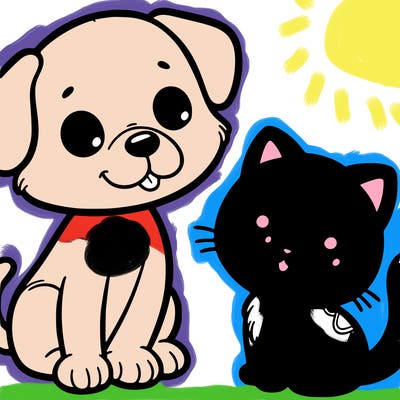 cute dog and cat