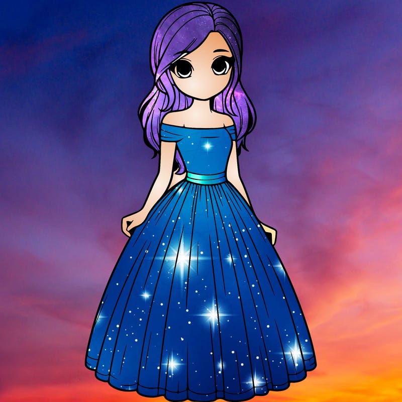 realistic girl in dress