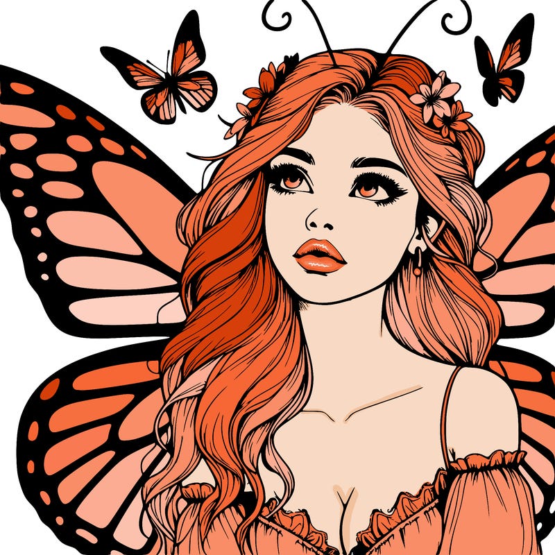 butterfly fairy realistic girl