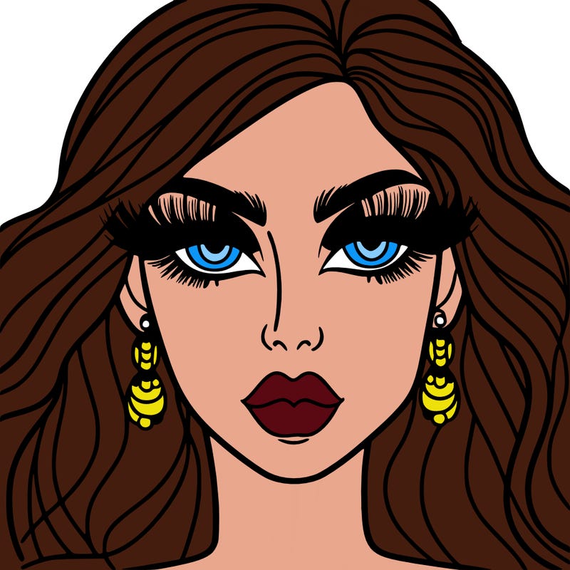 woman with extravagant makeup