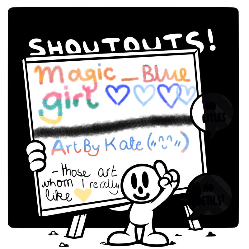 blank canvas that says above it shoutouts