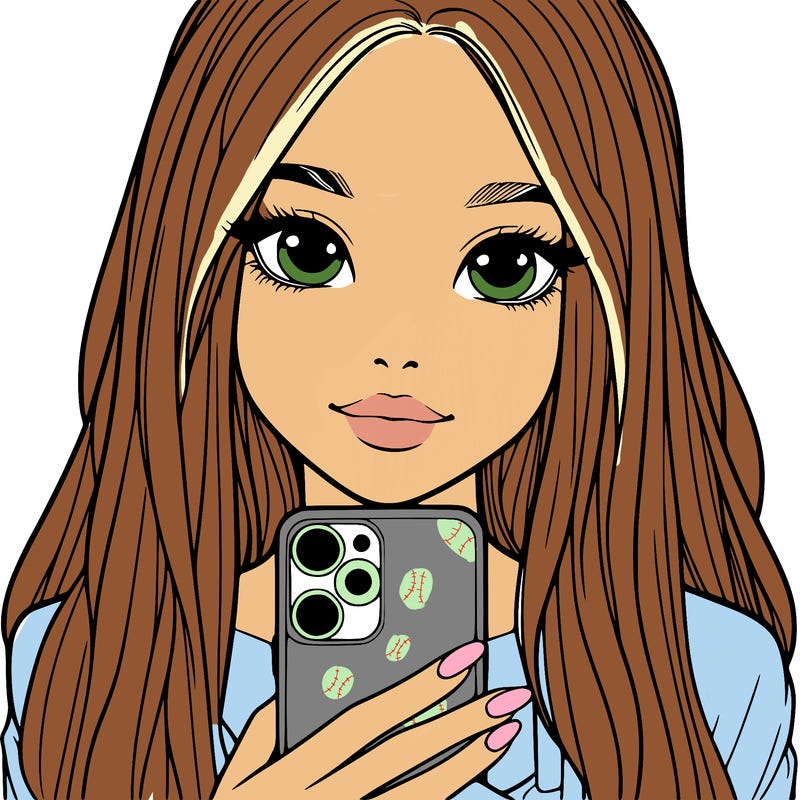 realistic girl with a phone