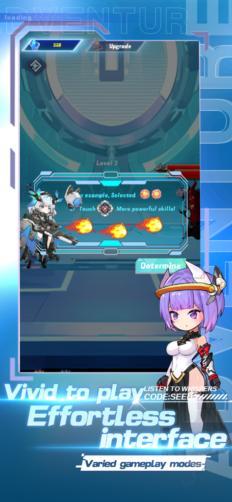 Anime-Charaktere und Sci-Fi-Interface im Mobile Game Star Summoning-Place Adventure