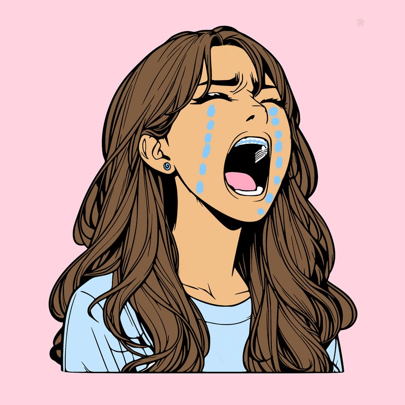 screaming realistic, girl