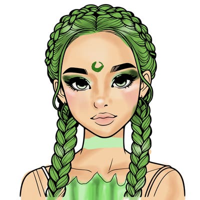 realistic girl with braids