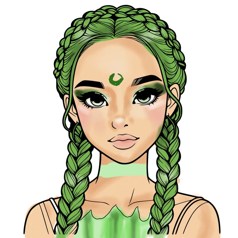 realistic girl with braids