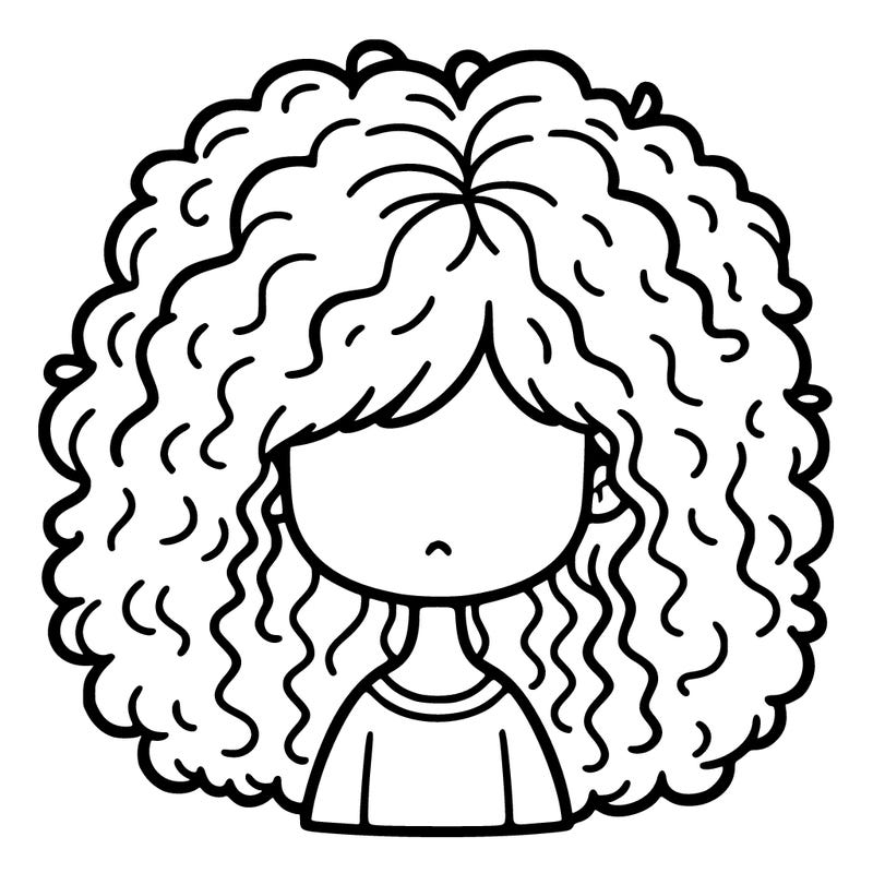 a girl with medium length curly poofy hair