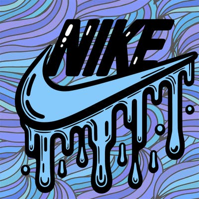 dripping nike logo