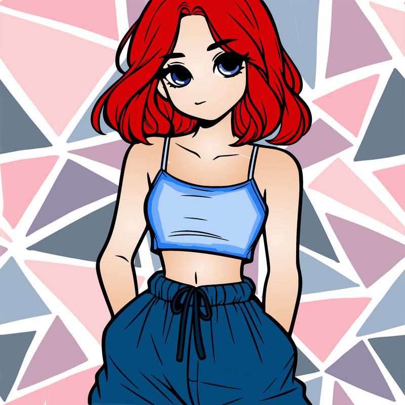 girl in crop top and baggy pantd
