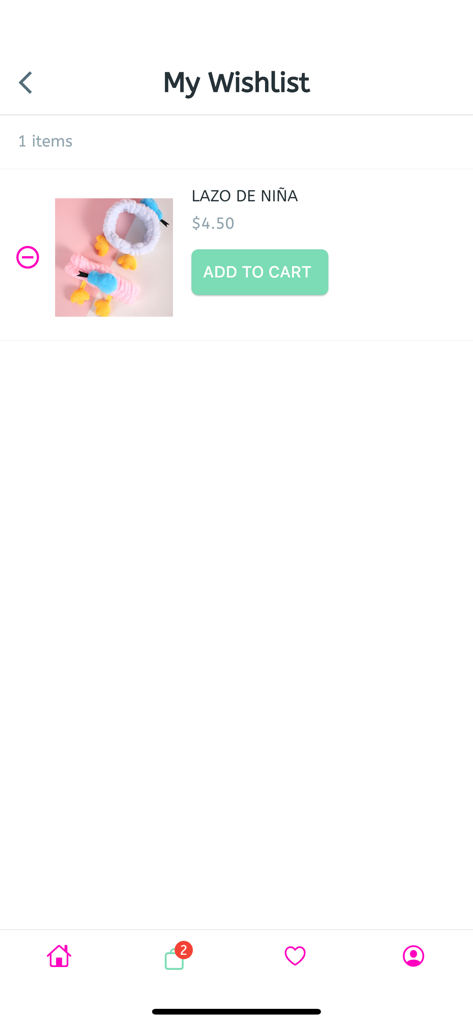 YOYOSO Ecuador - Wishlist screen of the YOYOSO Ecuador shopping app showing a cute hair headband
