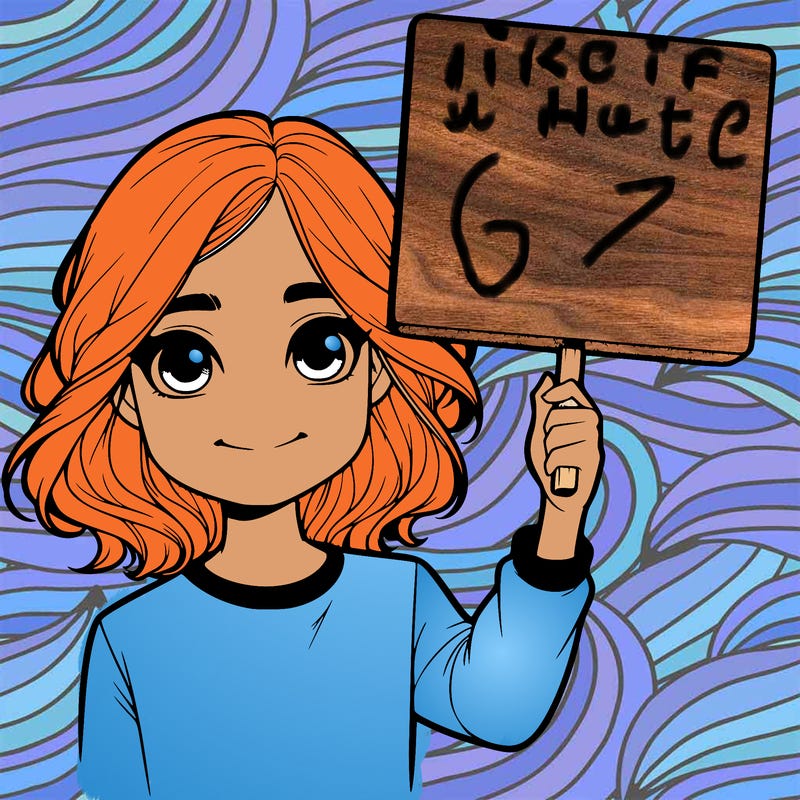 realistic girl holding up a sign