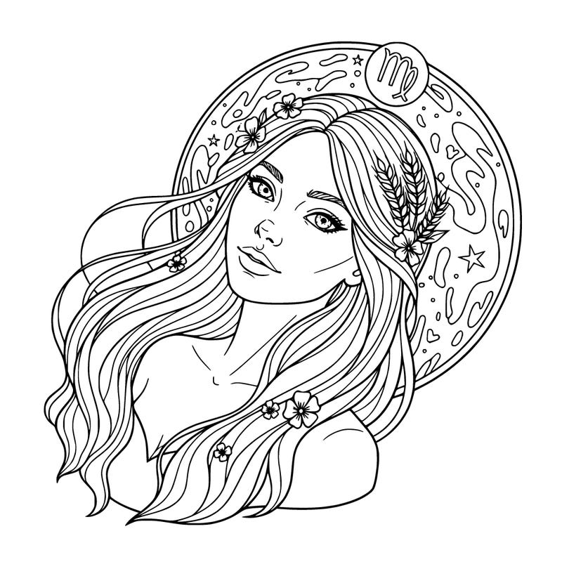 zodiac girl virgo head to shoulders