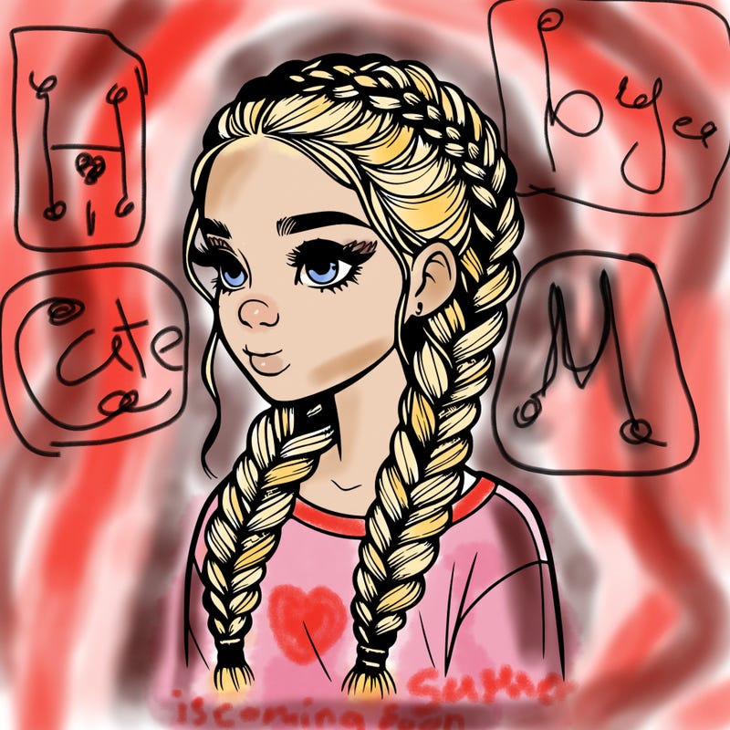 realistic girl with braids