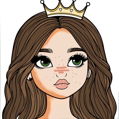 a realistic girl with a crown on