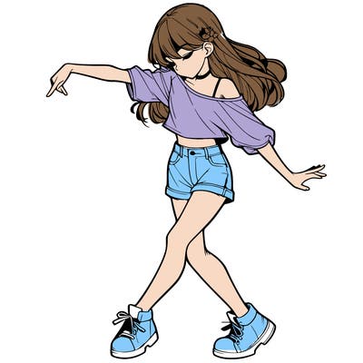 realistic girl danceing