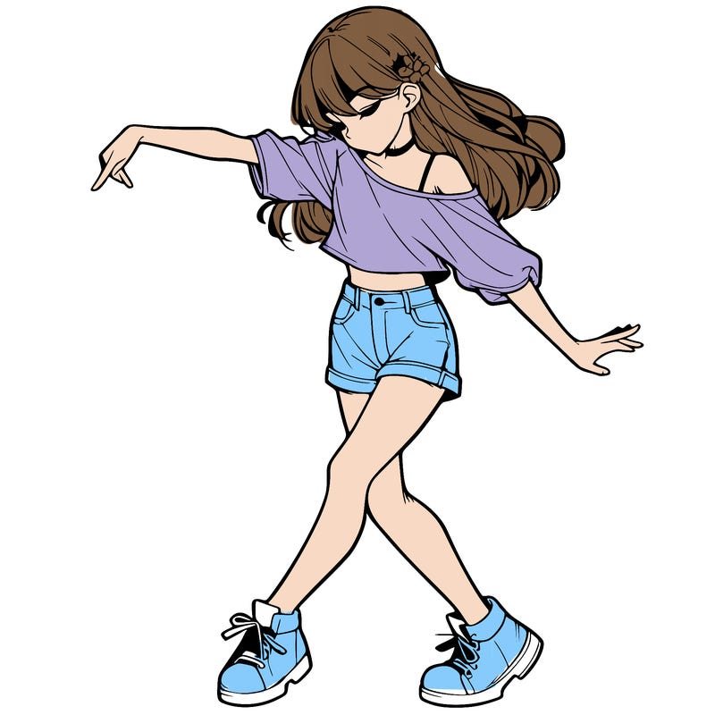 realistic girl danceing