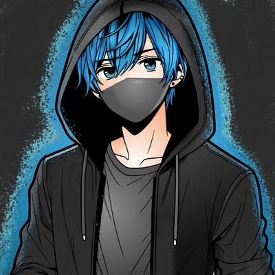 manga man in hoodie