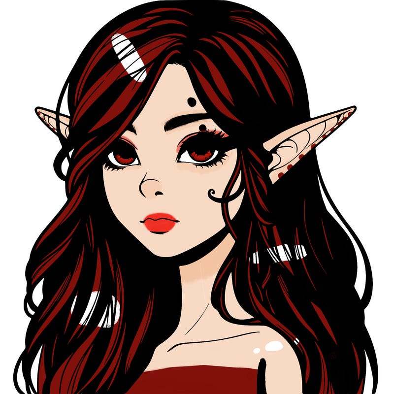 elf girl realistic dark fantasy