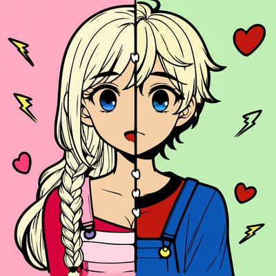 realistic girl boy split