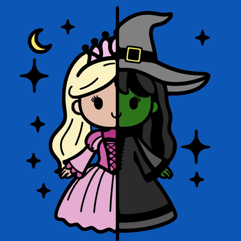 split princess and witch