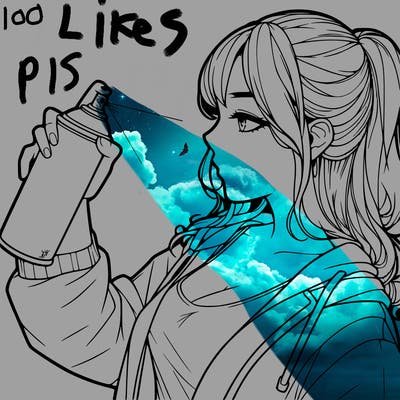 a realistic girl spray, painting