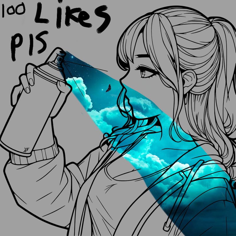 a realistic girl spray, painting