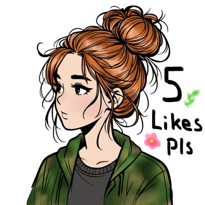realistic teenage girl with a messy bun