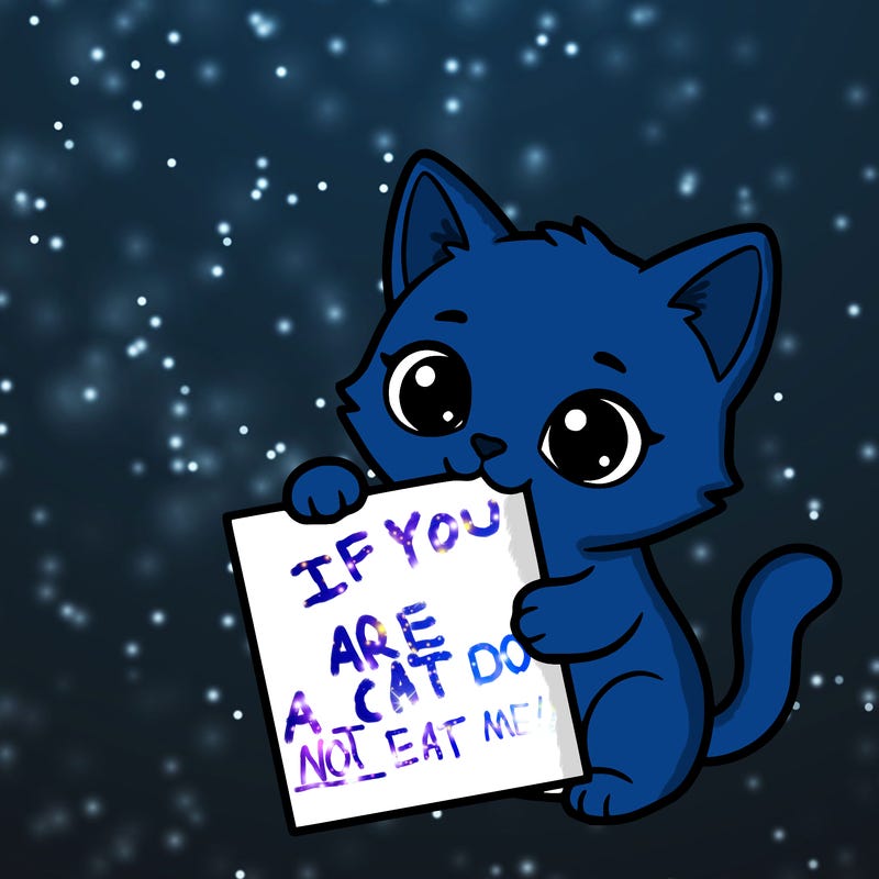 a small cat with a blank sheet of paper in its hand. the cat is sooooooo cute!