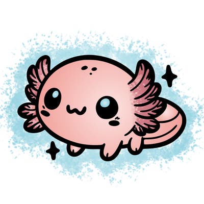 cute easy baby axolotl