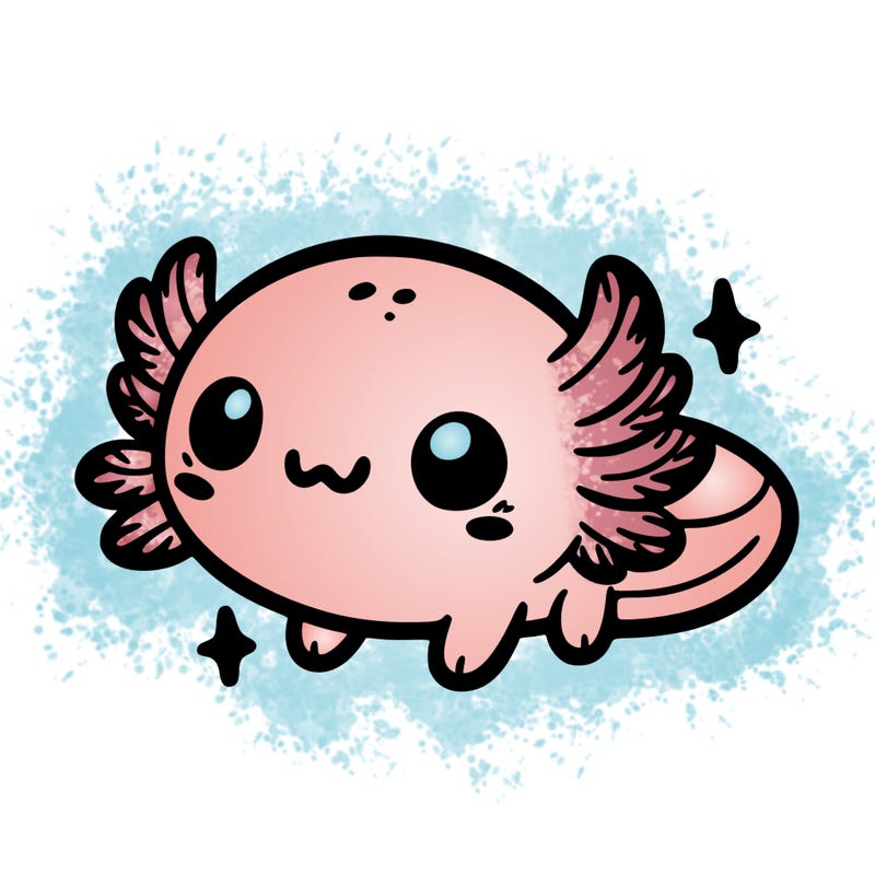 cute easy baby axolotl