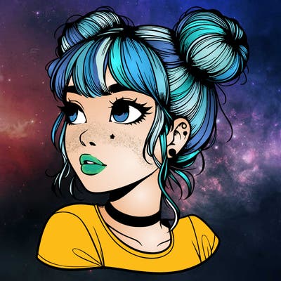 realistic girl with spacebuns