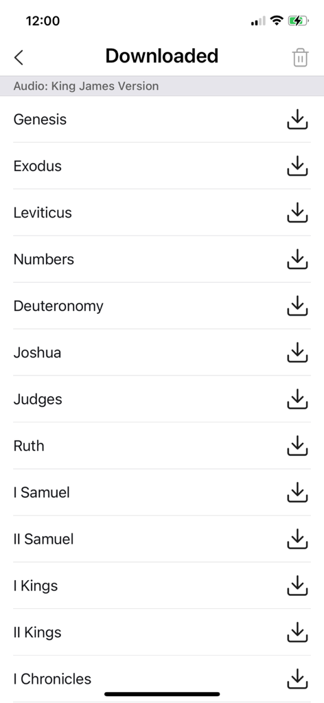 Bible Offline 365 Daily Prayer - Una lista de libros de la Biblia disponibles para descargar audio en King James Version sin conexión