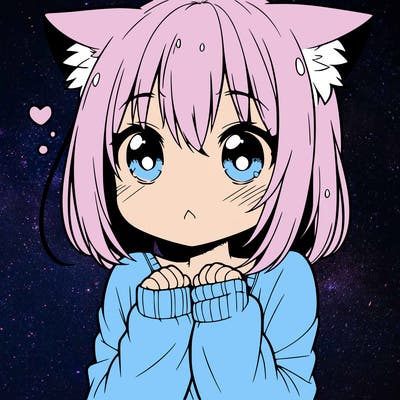shy anime catgirl