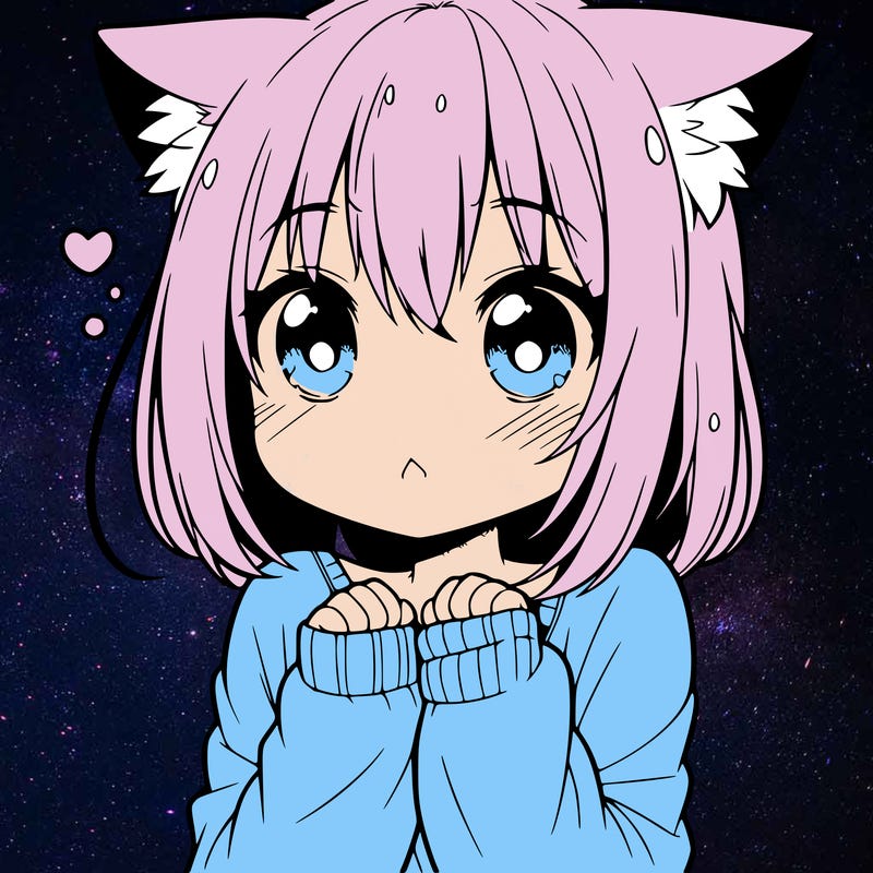 shy anime catgirl