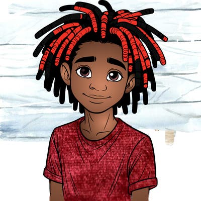 boy with dreads realistic