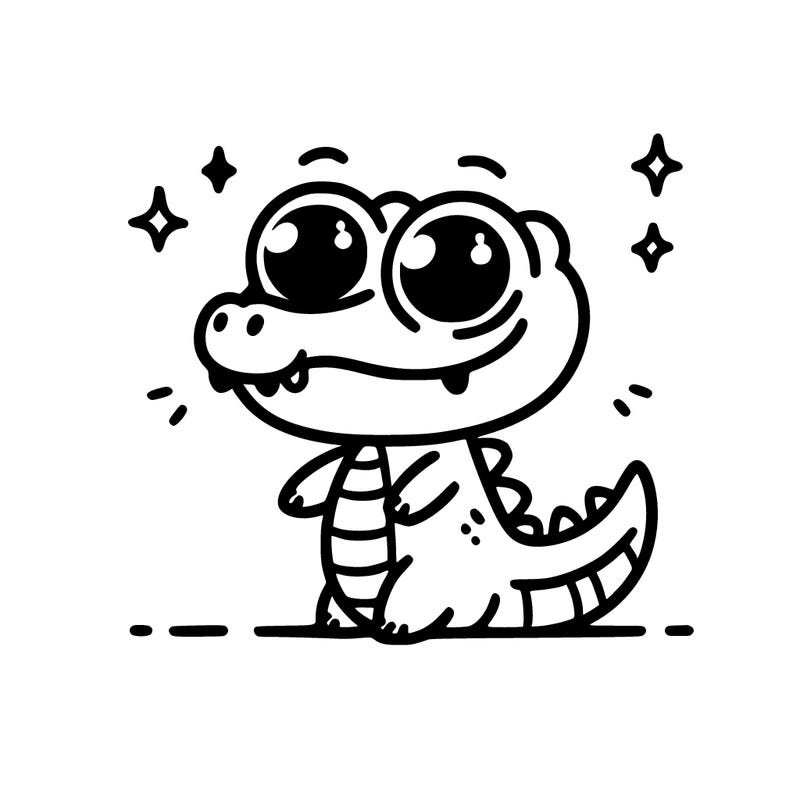 one cute crocodile