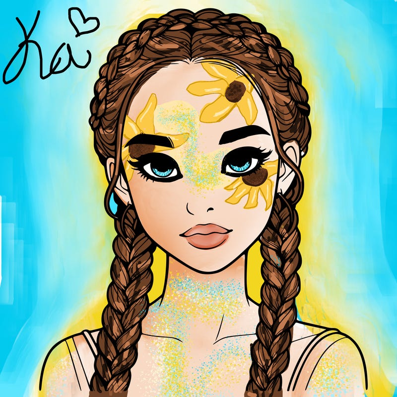 realistic girl with braids