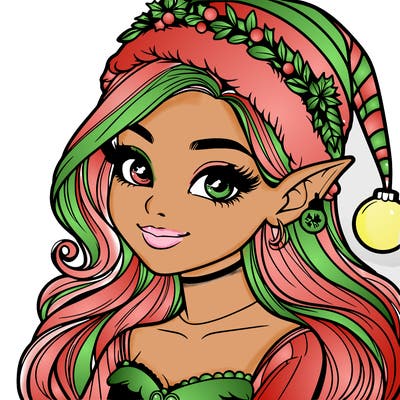 christmas girl elf realistic